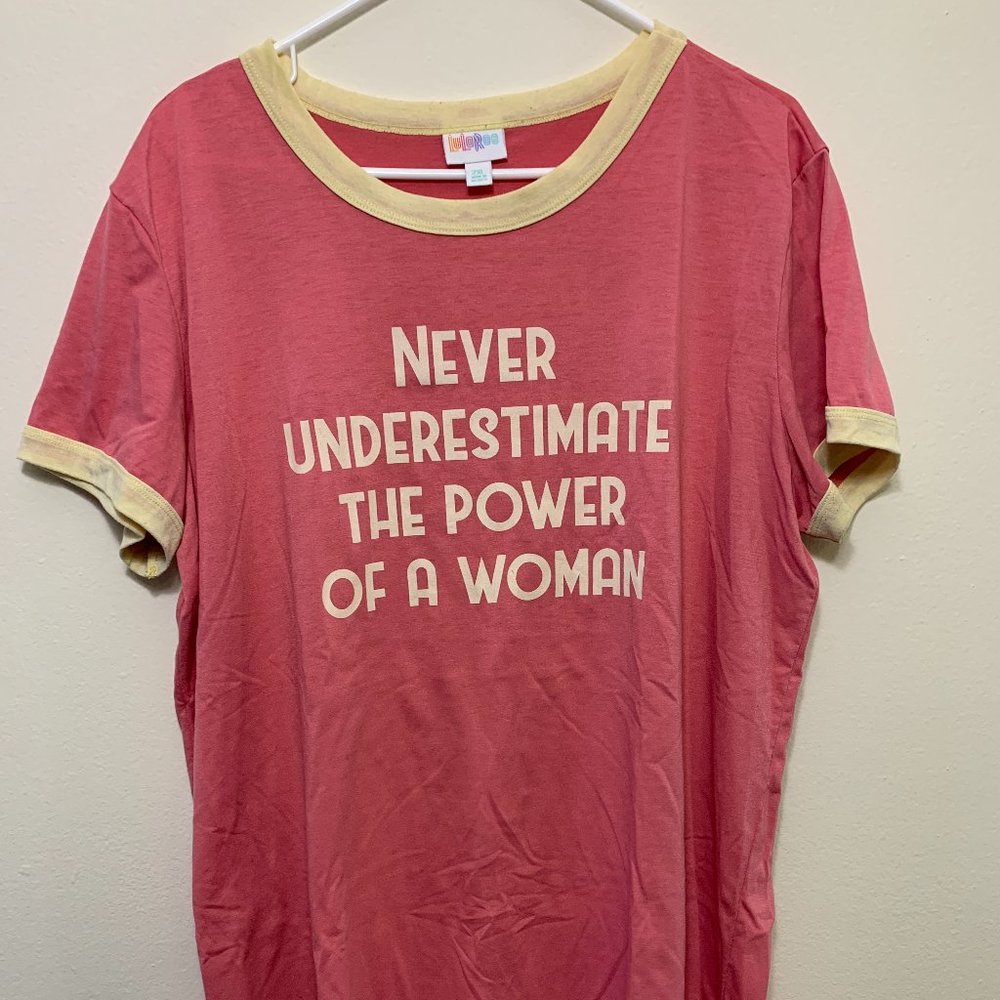 LuLaRoe Liv- Pink with "Power of Woman"
